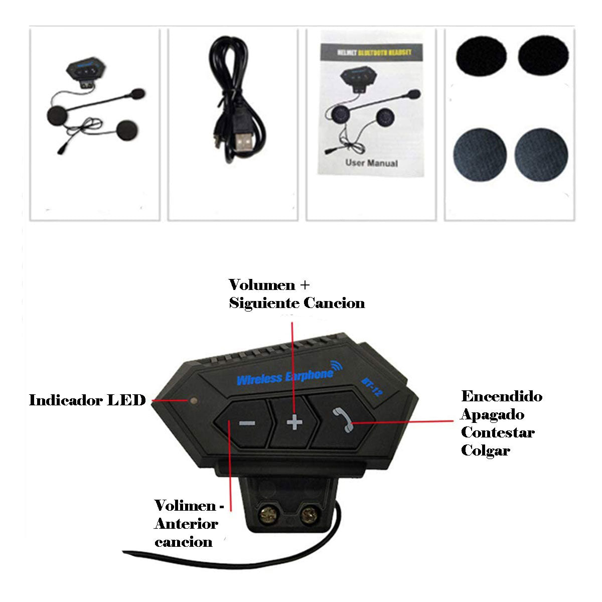 Intercomunicador Auriculares Para Casco