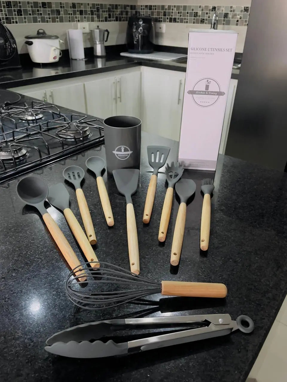 Set 12 Utensilios De Cocina Silicona