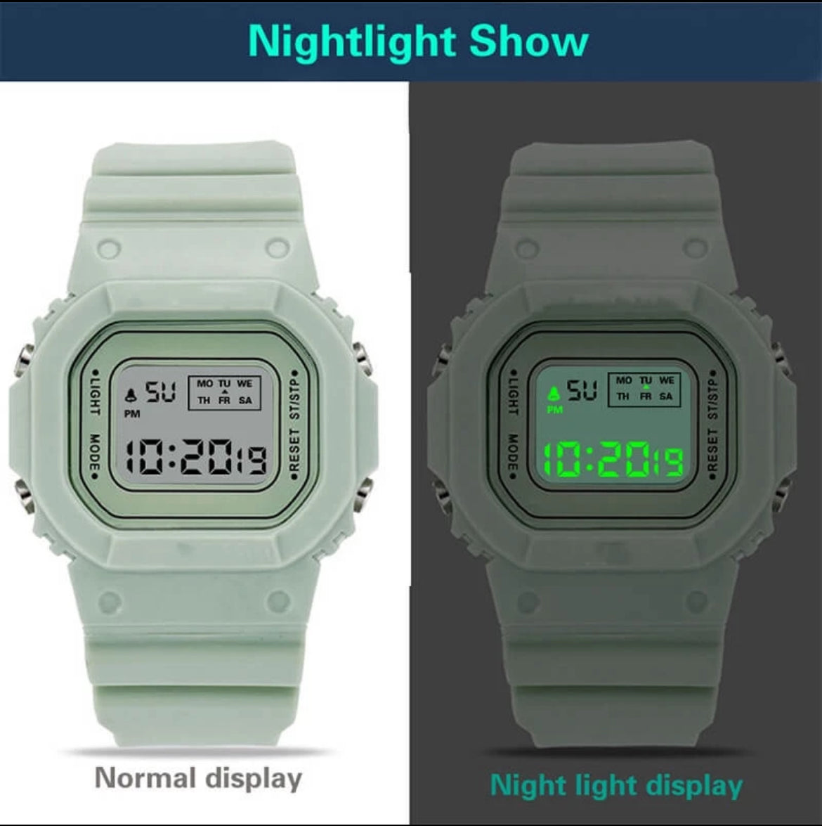 Reloj Digital Impermeable Unisex/LED Cuadrado