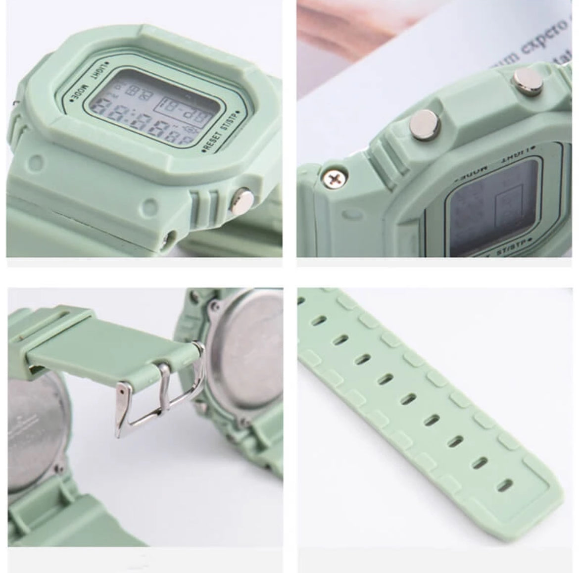 Reloj Digital Impermeable Unisex/LED Cuadrado